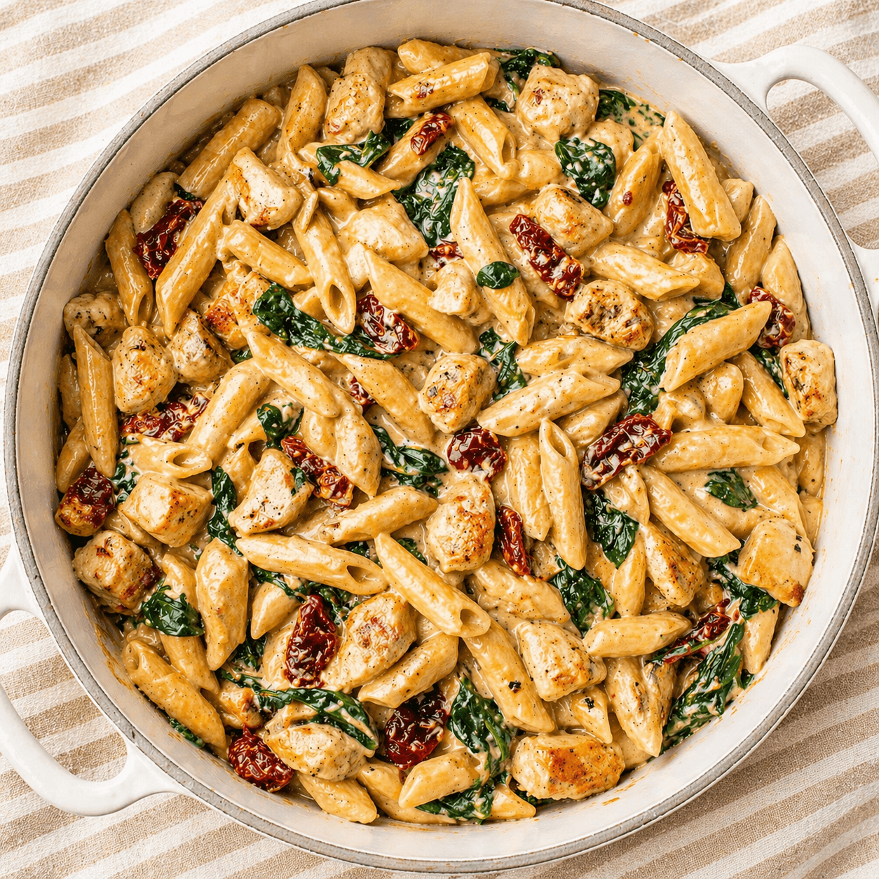 CREAMY TUSCAN CHICKEN PENNE