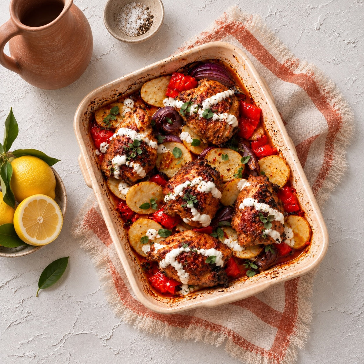 NANDO'S INSPIRED CHICKEN & CRISPY POTATO TRAY BAKE
