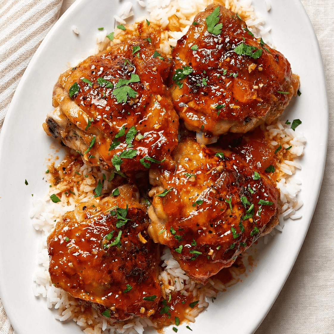 STICKY APRICOT CHICKEN AND RICE
