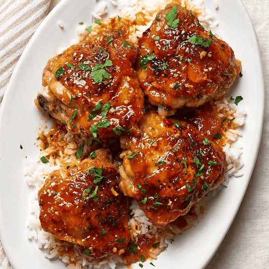 STICKY APRICOT CHICKEN AND RICE